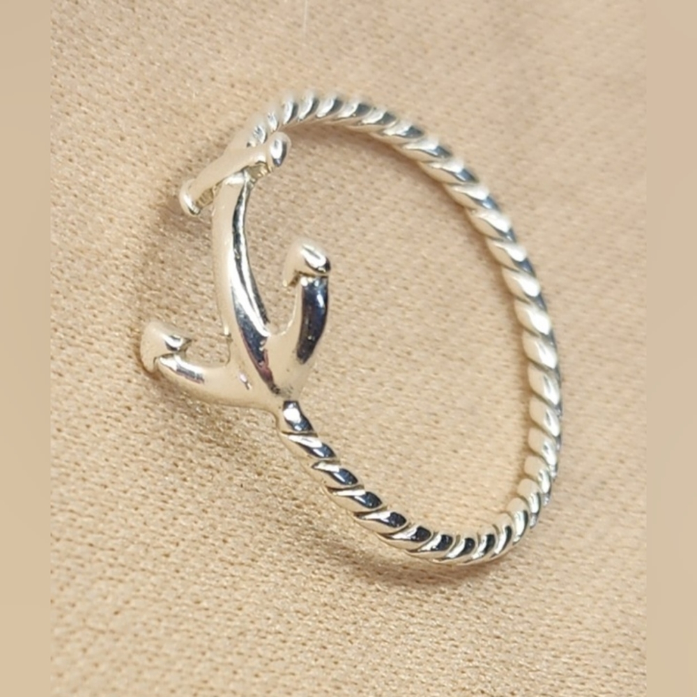 STERLING SILVER ROPE ANCHOR RING SIZE 8.5 - Picture 9 of 13